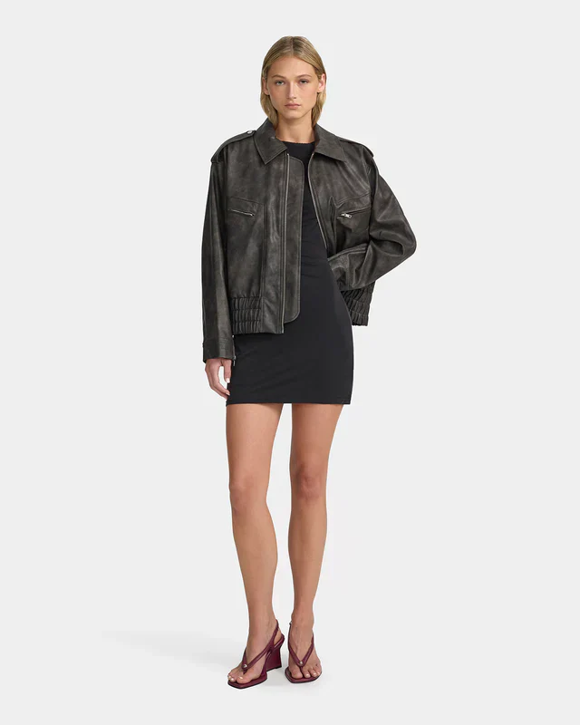 OWNLEY - VYPER BOMBER (DISTRESSED BLACK) - Image 3
