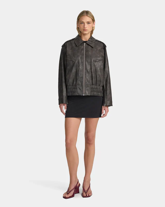 OWNLEY - VYPER BOMBER (DISTRESSED BLACK) - Image 4