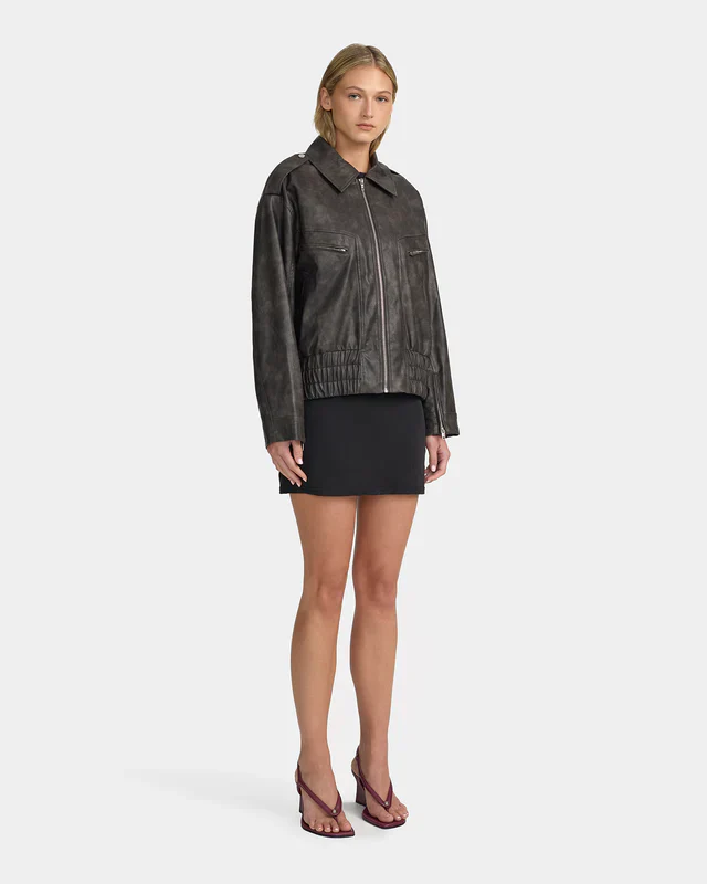 OWNLEY - VYPER BOMBER (DISTRESSED BLACK) - Image 5