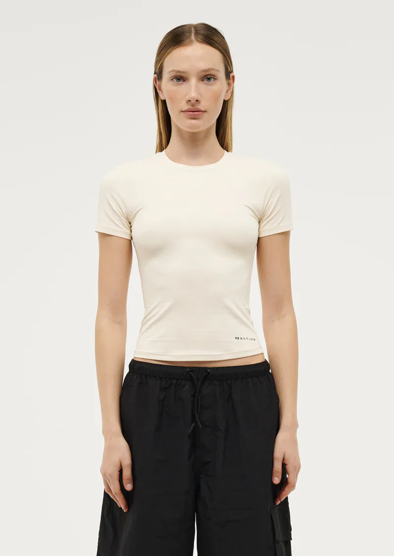 PE NATION - FOUNDATION SHORT SLEEVE TEE (WHISPER WHITE)