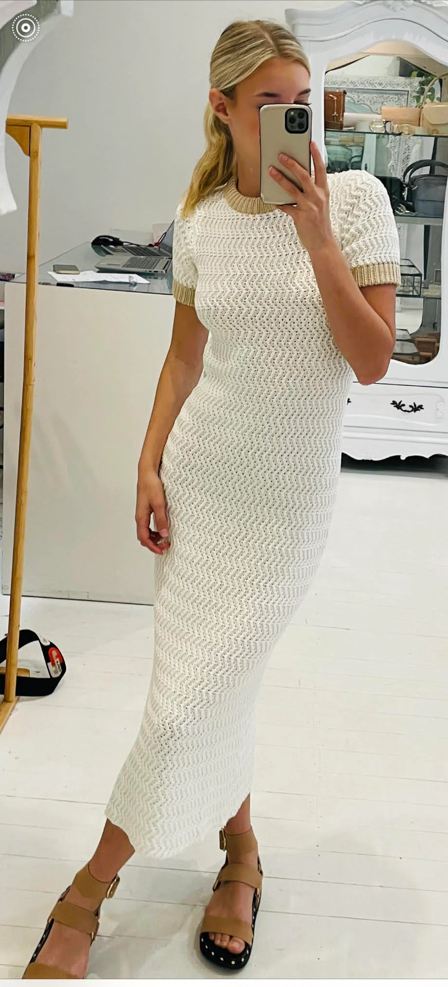 RUE STIIC - The Wren Dress (Ivory / Latte)