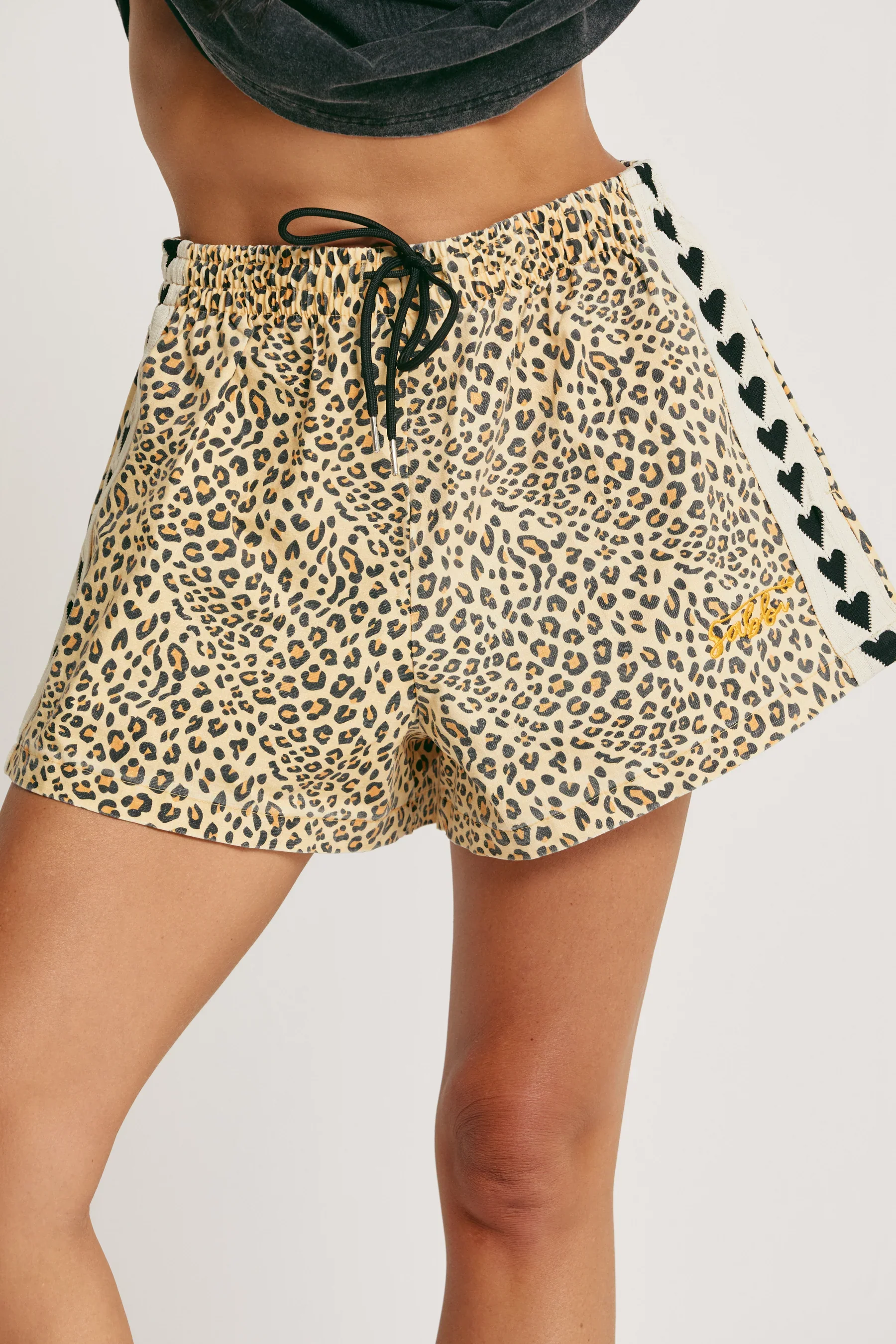SABBI - LEOPARD DRILL MINI SHORTS