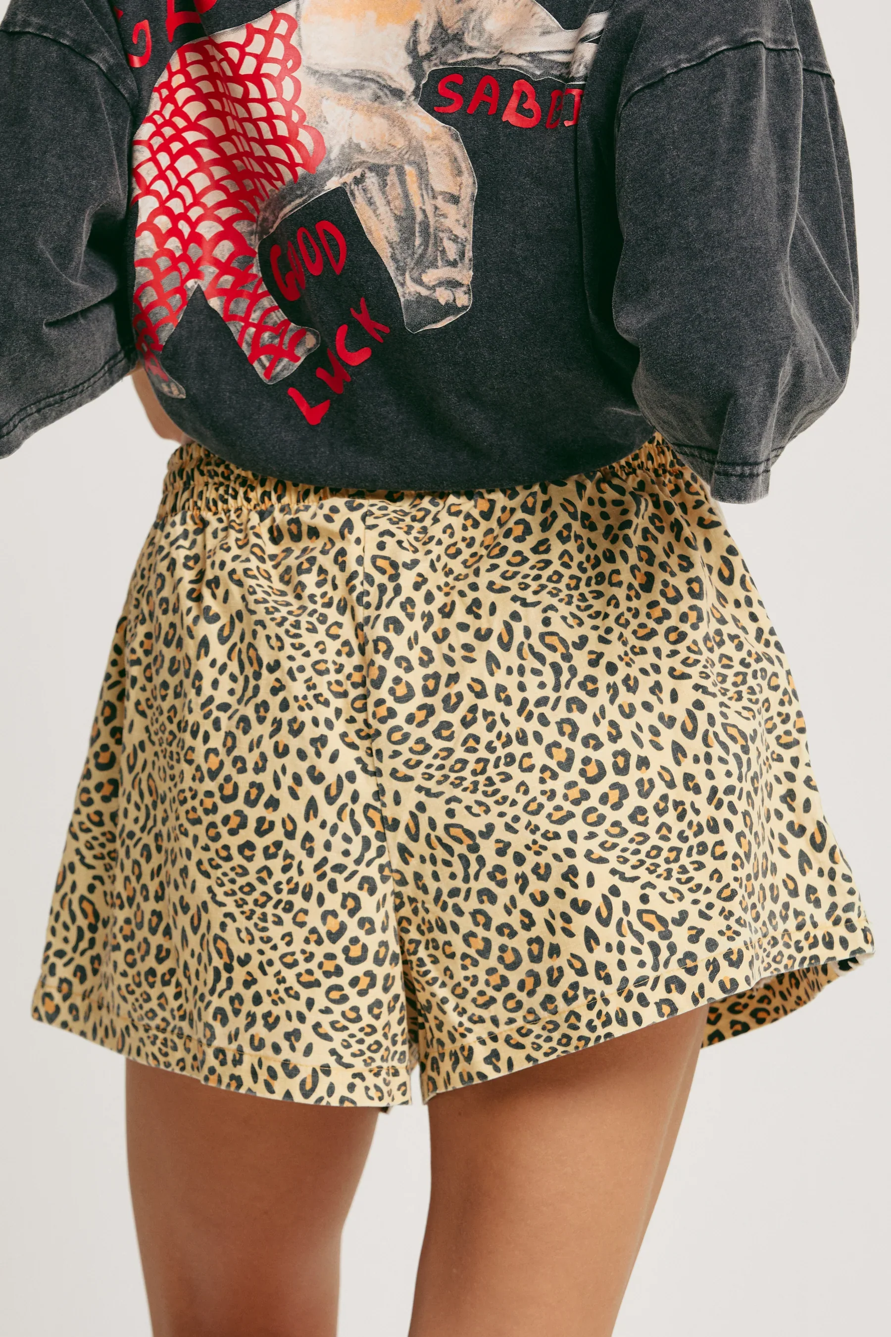 SABBI - LEOPARD DRILL MINI SHORTS - Image 4