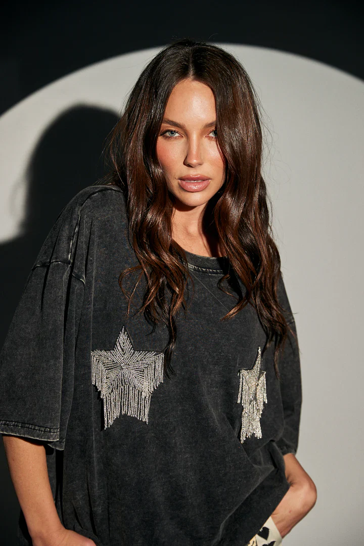 SABBI -SPARKLE TITTY TEE (BLACK)
