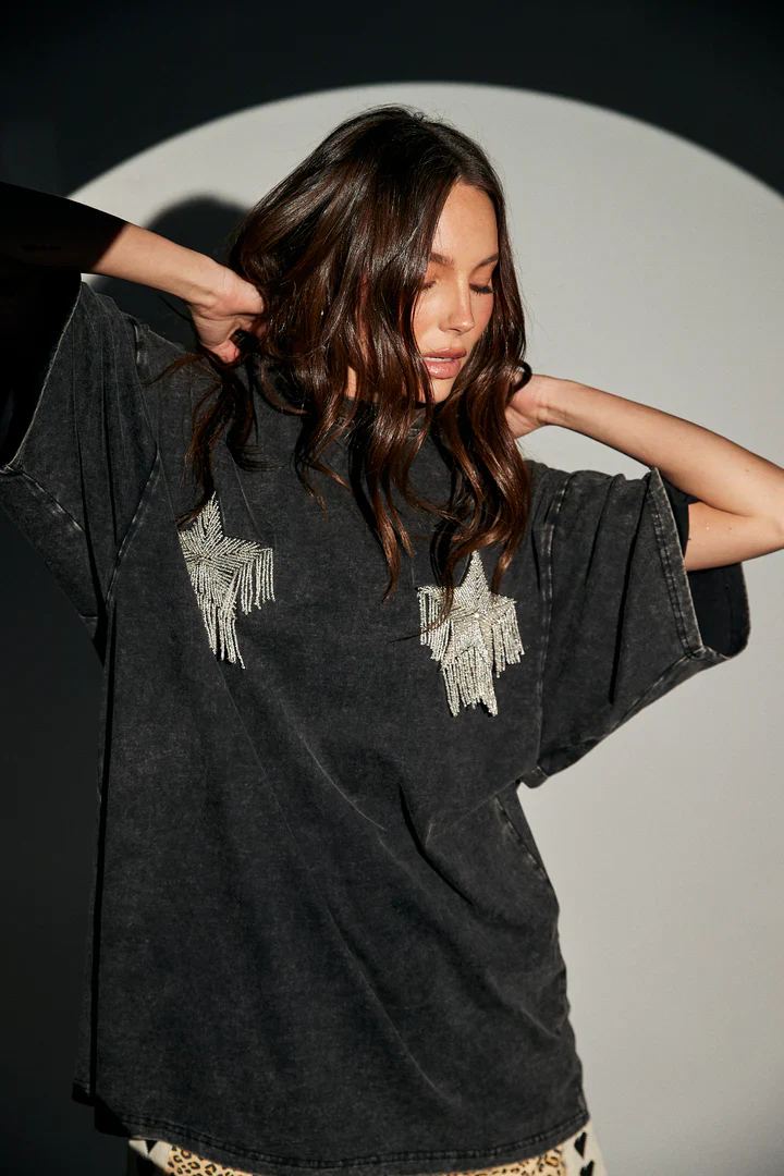 SABBI -SPARKLE TITTY TEE (BLACK) - Image 5