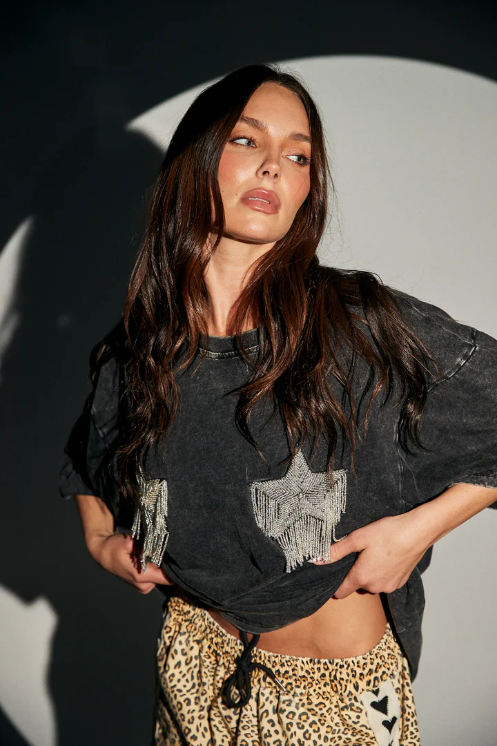SABBI -SPARKLE TITTY TEE (BLACK) - Image 6
