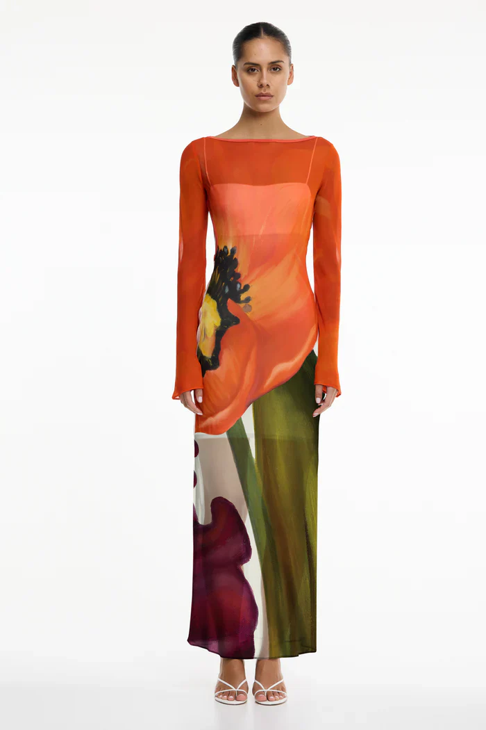 SIGNIFICANT OTHER - AUGUST LONG SLEEVE MAXI DRESS (POPPY BOTANIC)