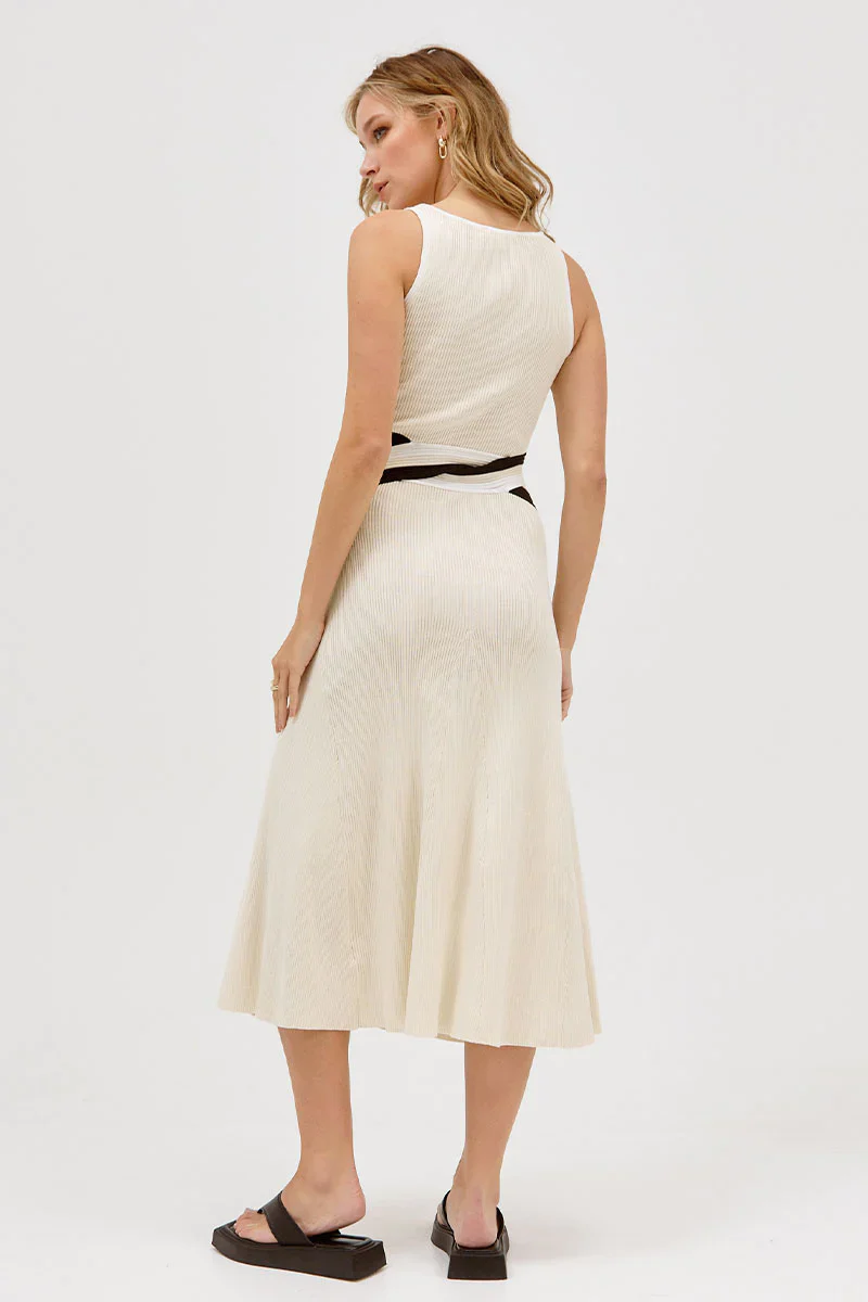 SOVERE / STUDIO - DRIFT KNIT MIDI DRESS (NEUTRAL) - Image 4
