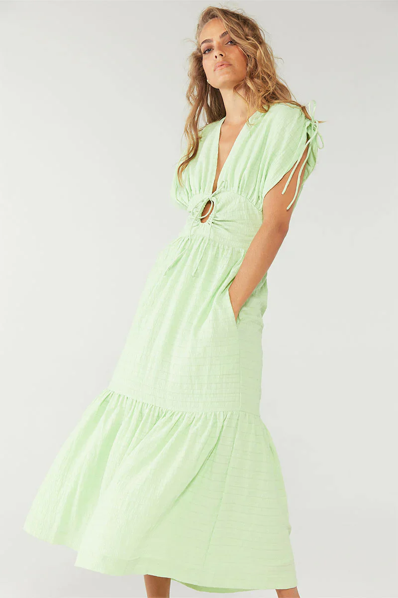 SOVERE / STUDIO - Lucid Midi Dress (Lime) FINAL SALE