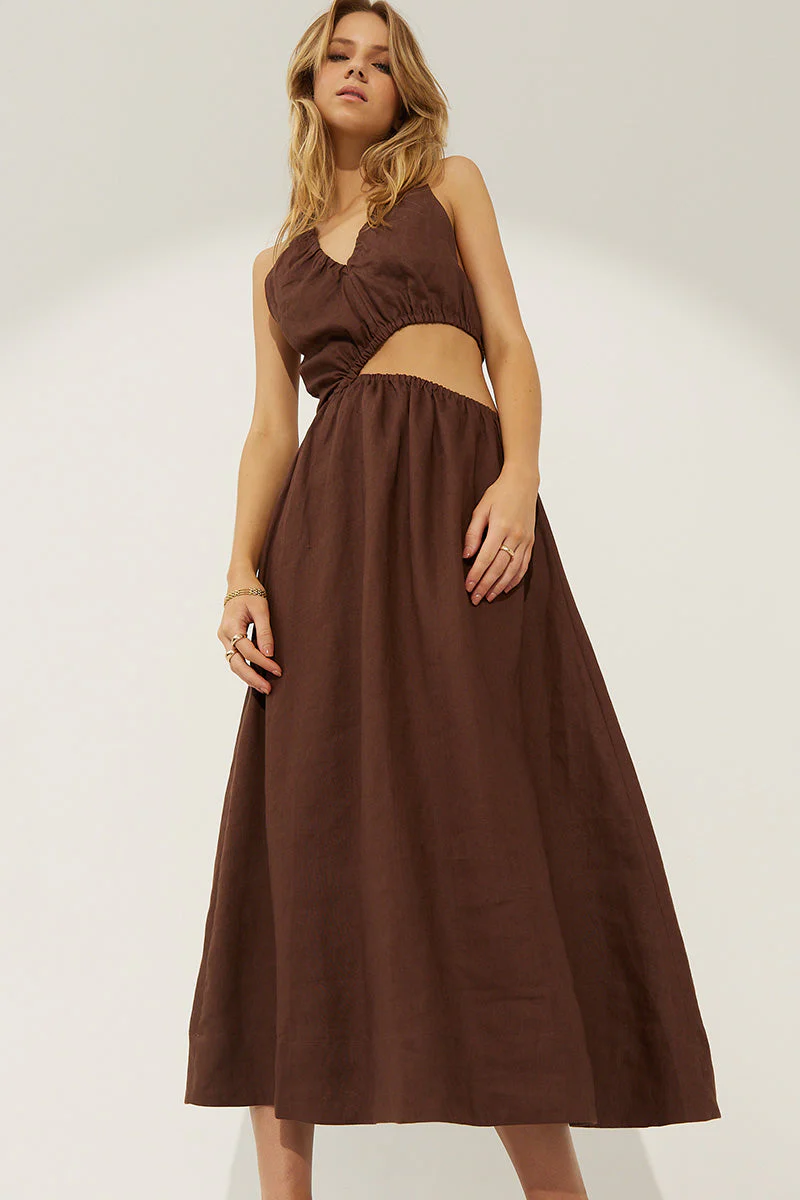 SOVERE STUDIO - Mode Midi Dress (Chocolate) - Image 3
