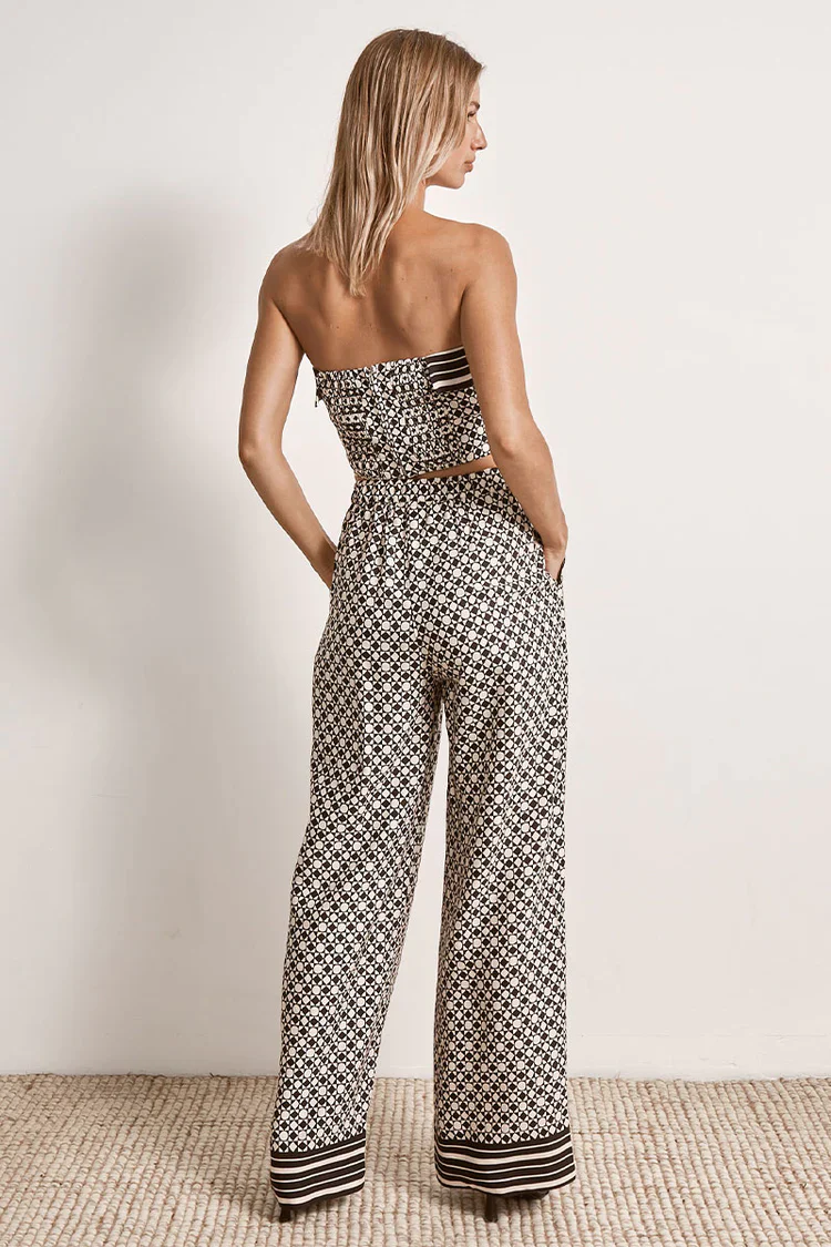 MØN RENN - MOONLIGHT STRAPLESS TOP (GEO PRINT) - Image 3