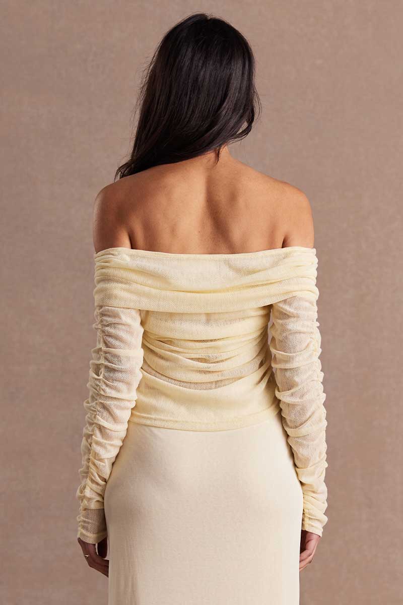 SOVERE / STUDIO - RISE MESH TOP (BUTTERMILK) - Image 2