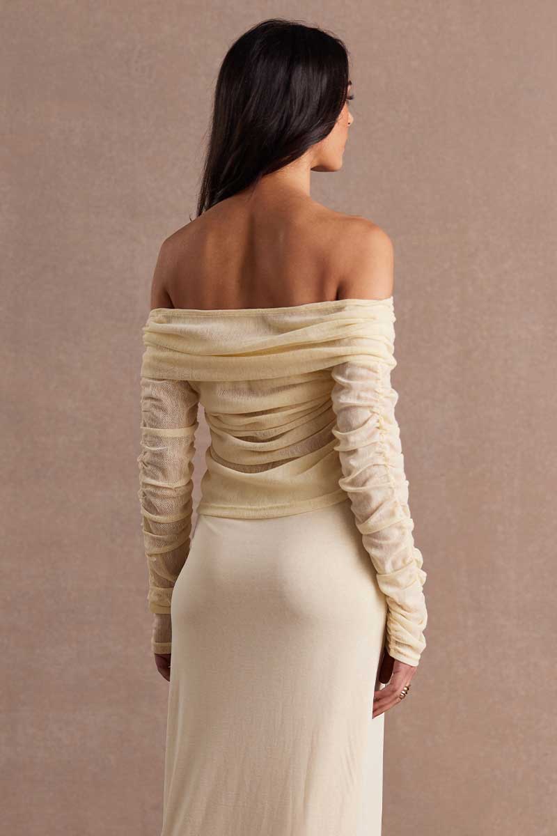 SOVERE / STUDIO - RISE MESH TOP (BUTTERMILK) - Image 4