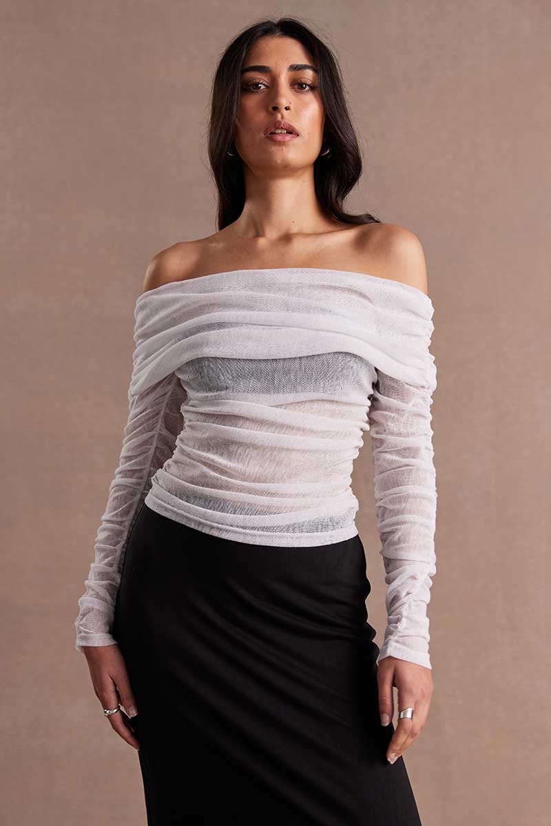SOVERE / STUDIO - RISE MESH TOP (CHALK)