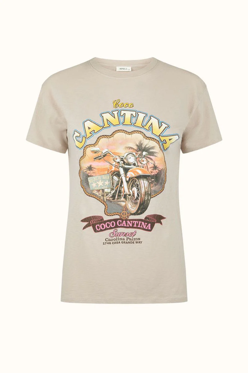 SPELL - COCO CANTINA BIKER TEE (TAUPE) - Image 7