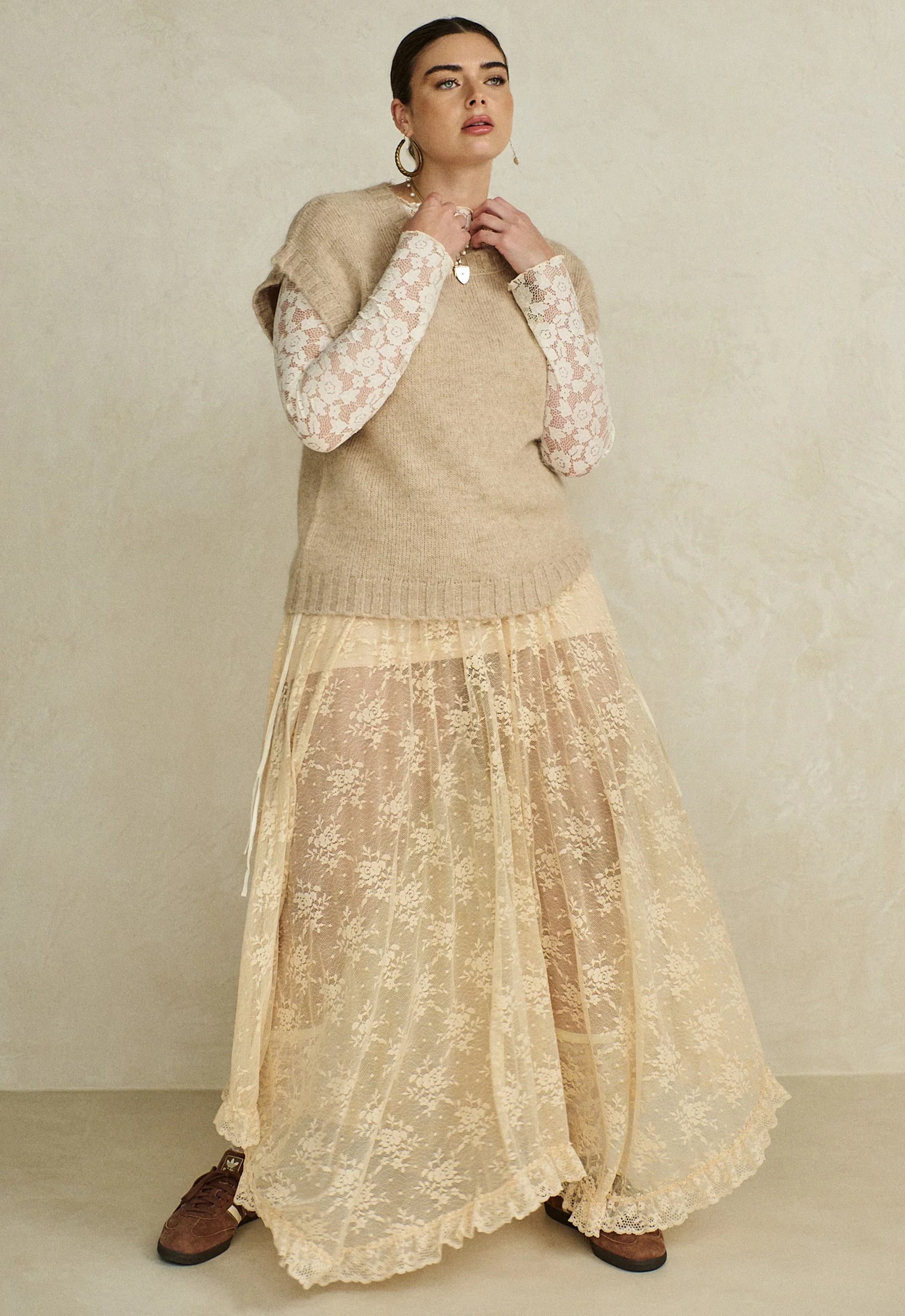 SPELL - LABYRINTH LACE MAXI SKIRT (PEACH BLISS) - Image 7