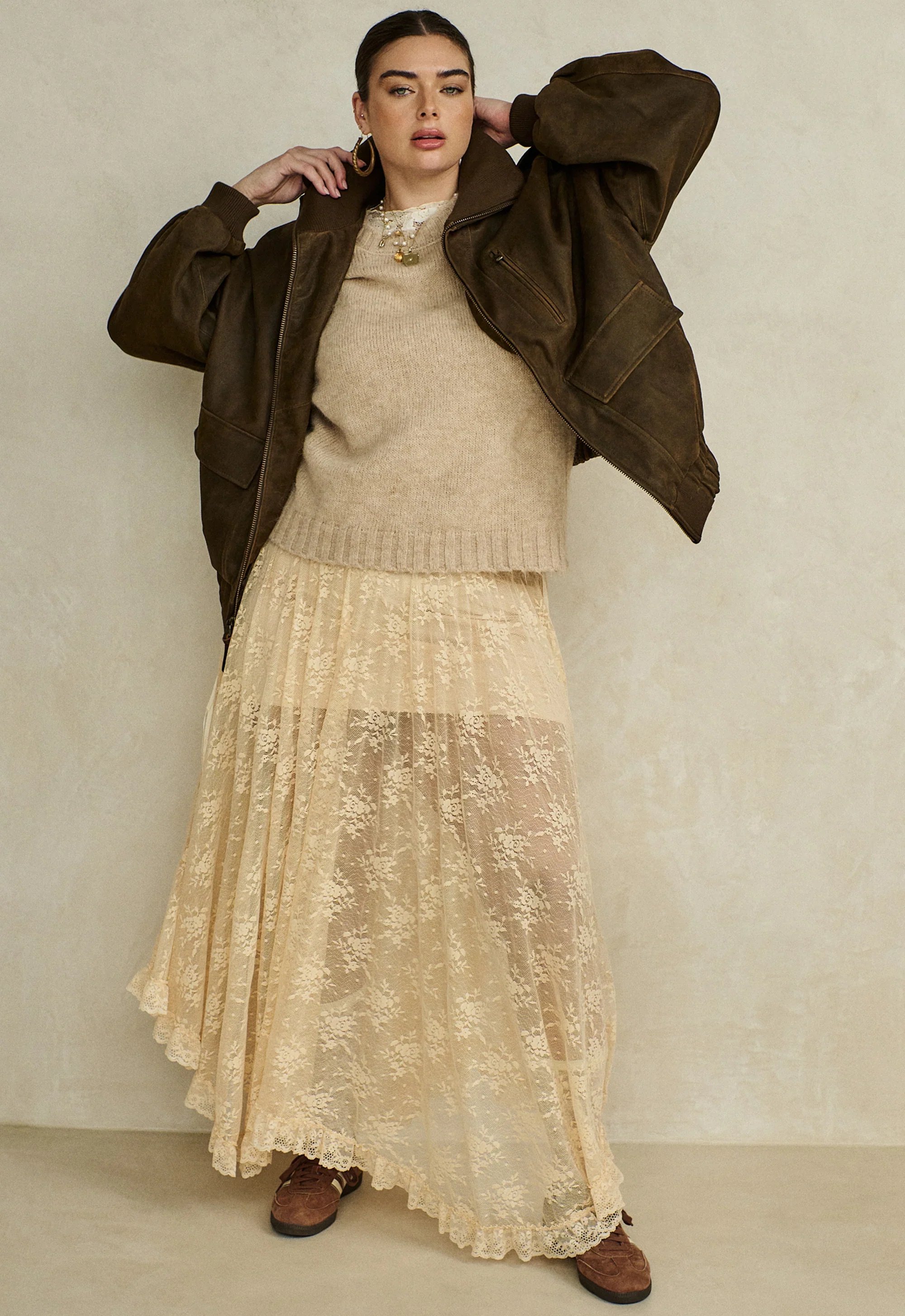 SPELL - LABYRINTH LACE MAXI SKIRT (PEACH BLISS) - Image 8