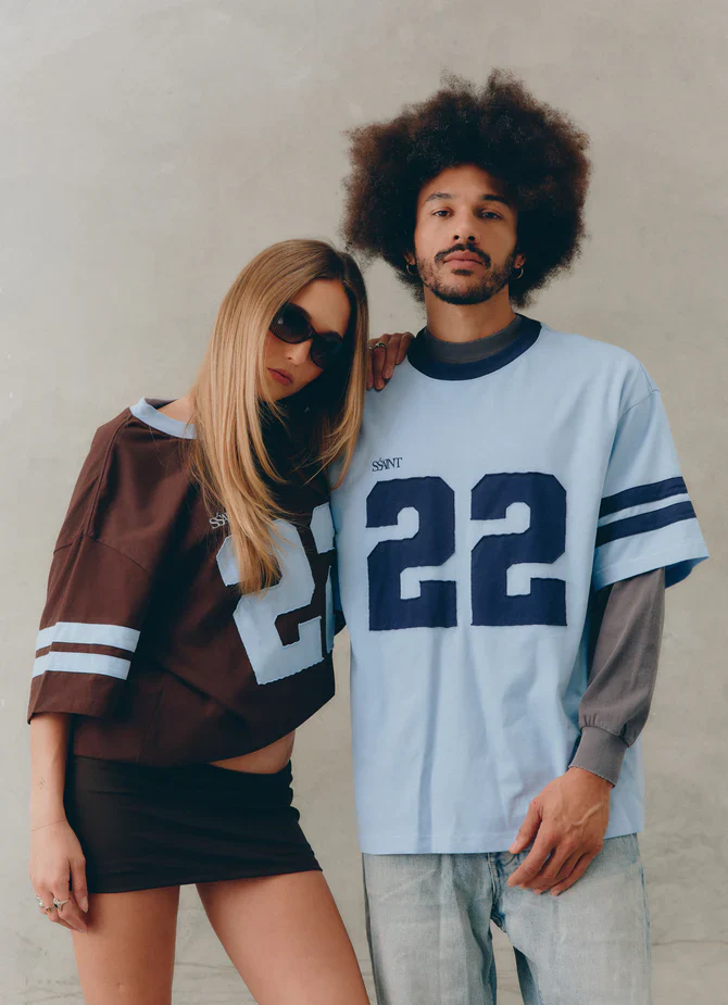 SSAINT 22 MOTION TEE (POWDER BLUE & ESPRESSO) - Image 3
