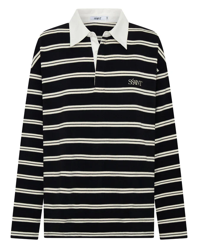 SSAINT - DYLAN RUGBY POLO (BLACK) - Image 8