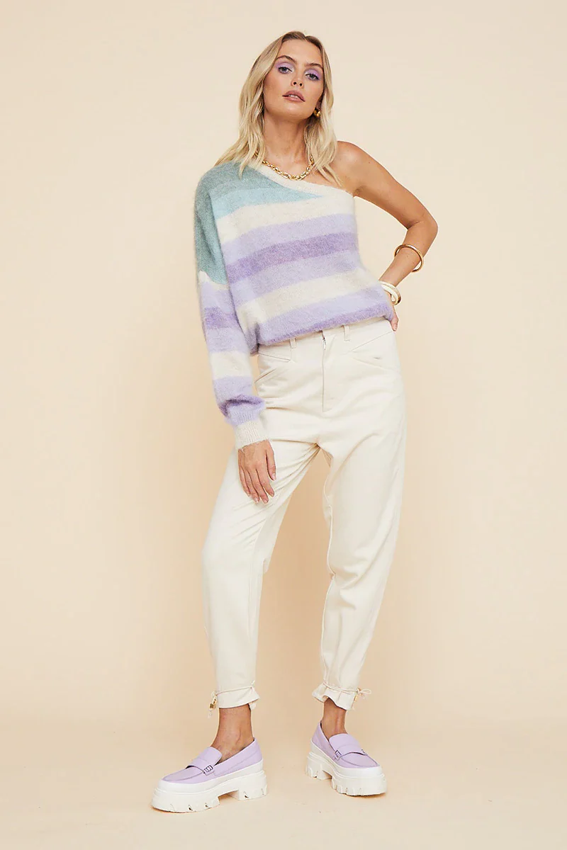 SUBOO - Leandra One Shoulder Knit (Lilac Ombre)