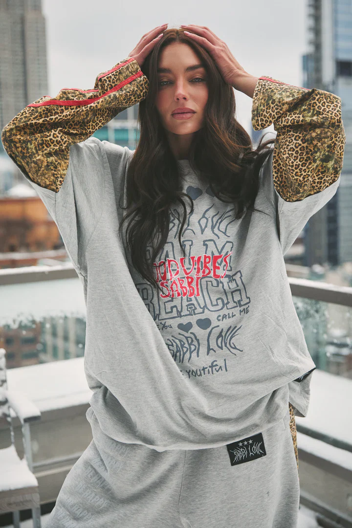 SABBI - THE BE HAPPY LEOPARD LONG SLEEVE TEE 3