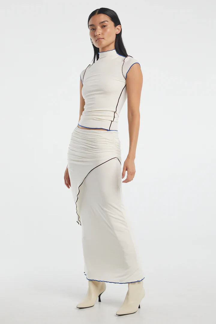THE LINE BY K - Reese Mock Neck Top (Vanilla) - Image 4