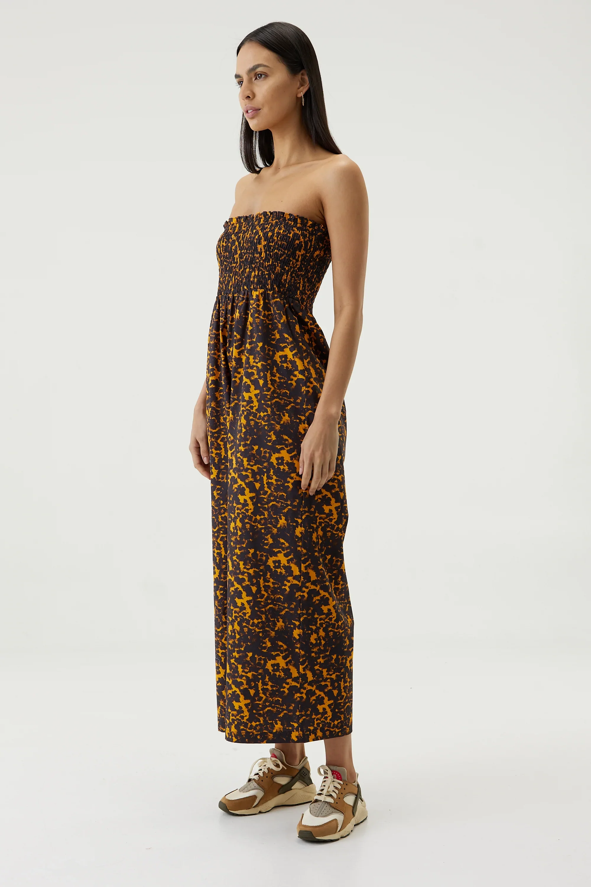 THIRD FORM - Blur Out Shirred Strapless Jumpsuit (Orange Blur) FINAL SALE - Image 3