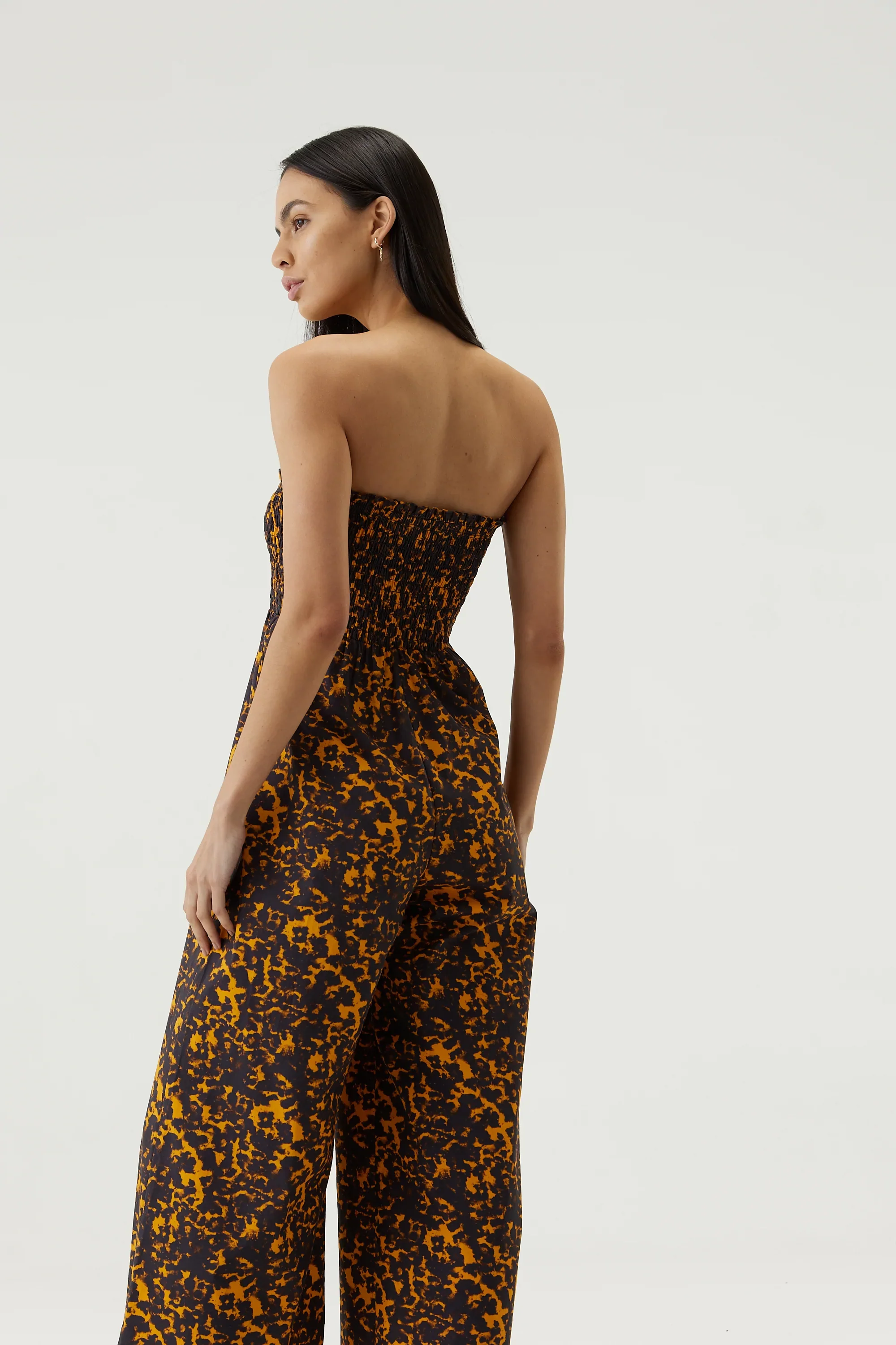 THIRD FORM - Blur Out Shirred Strapless Jumpsuit (Orange Blur) FINAL SALE - Image 4