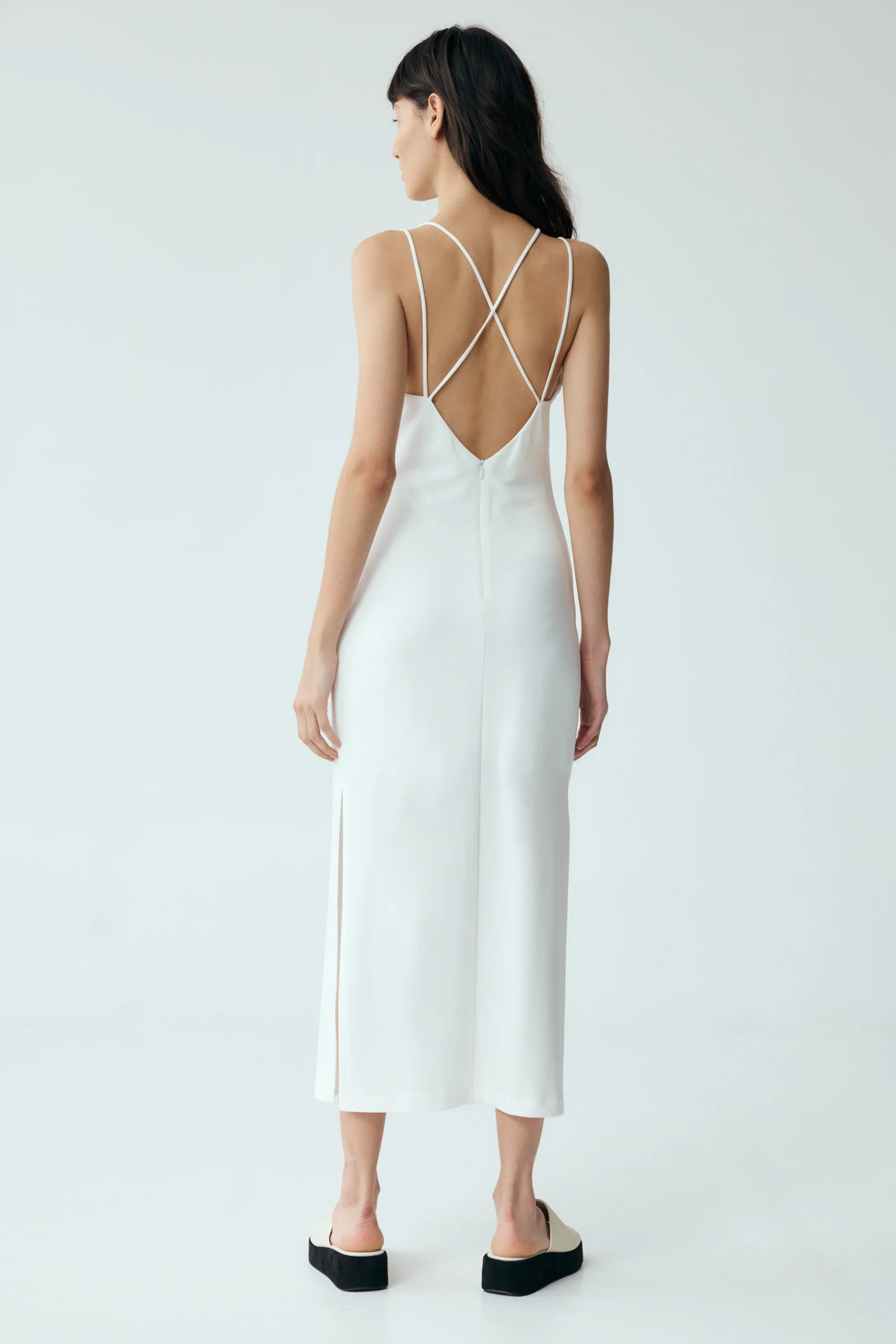 THIRD FORM - FORM CROSS BACK MIDI DRESS (OFF WHITE) - Image 3