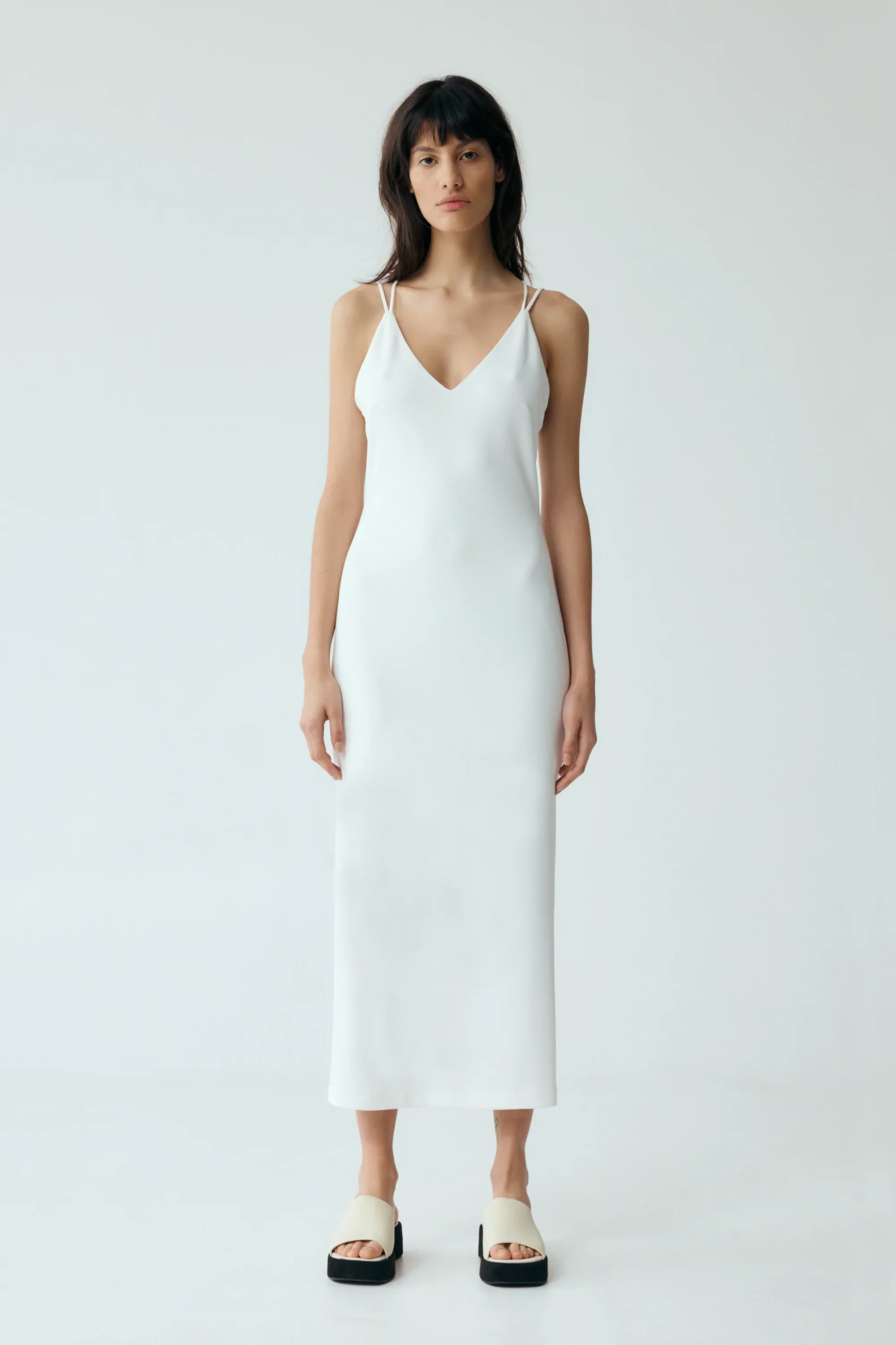 THIRD FORM - FORM CROSS BACK MIDI DRESS (OFF WHITE) - Image 4