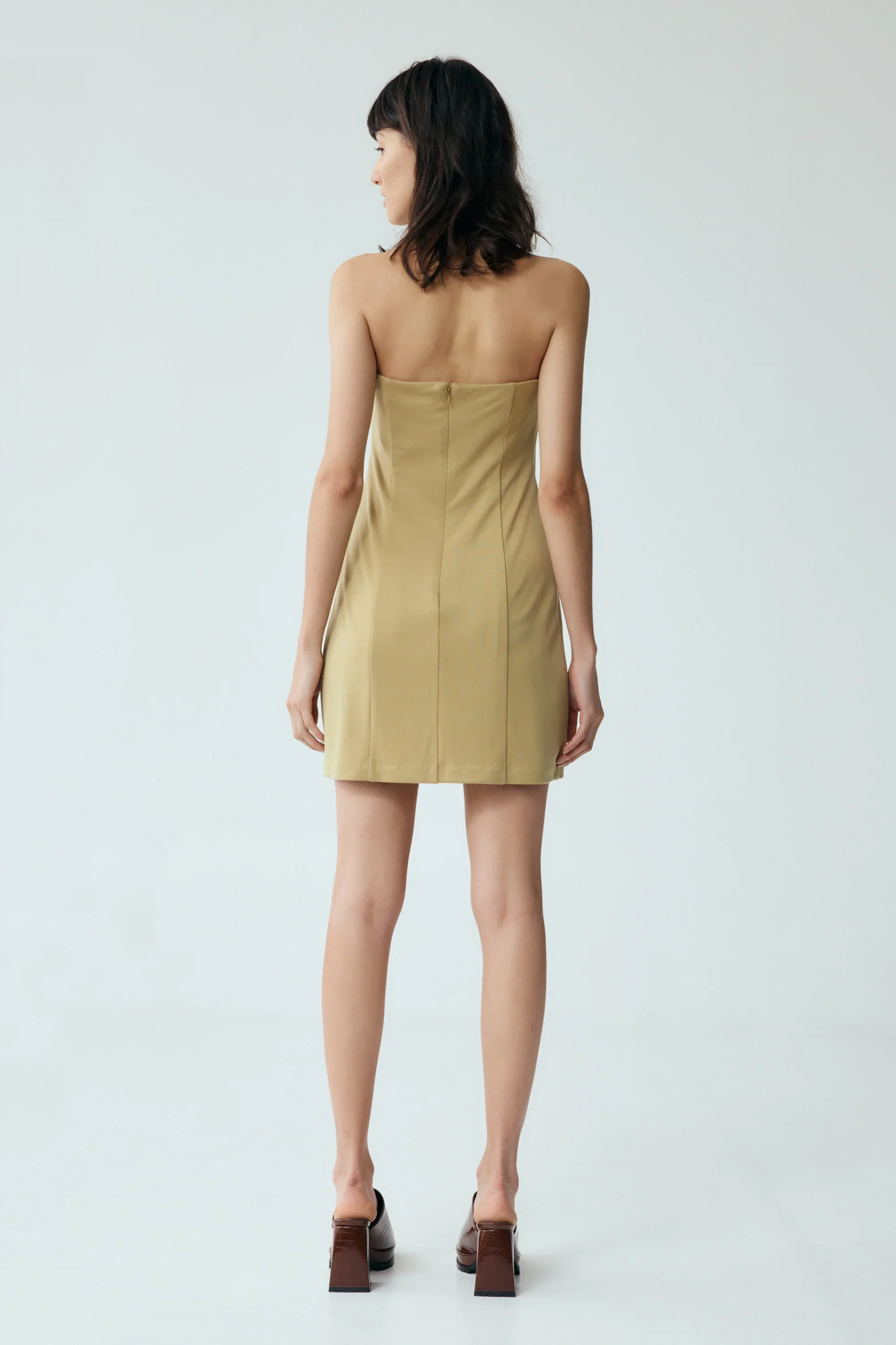 THIRD FORM - FORM STRAPLESS MINI DRESS (KHAKI) - Image 3
