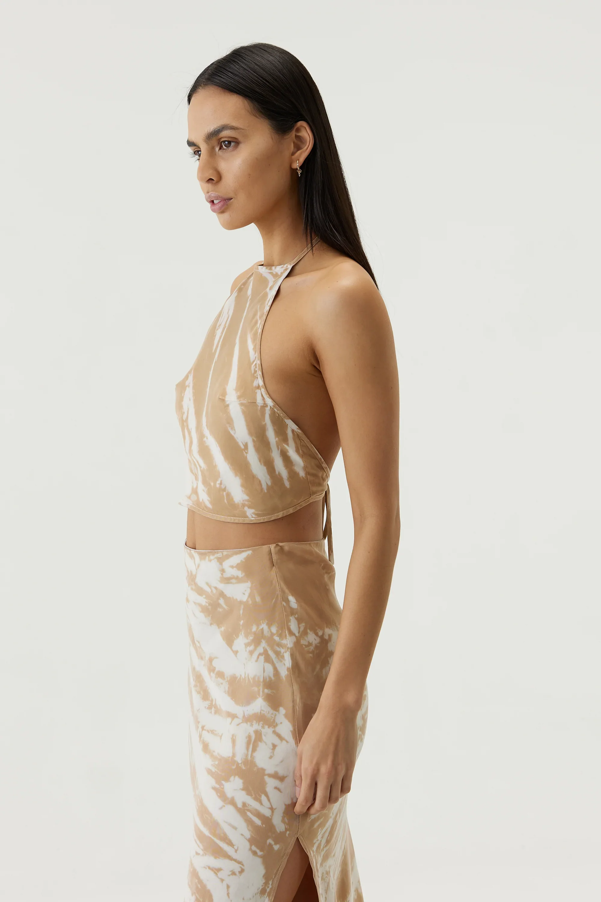 THIRD FORM - TWIST THROUGH BIAS HALTER TOP (TAN TIE DYE) FINAL SALE - Image 4
